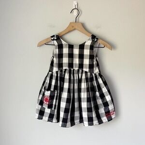 Myleene Klass Girls Black White Buffalo Check Dress "You are my Sunshine" Sz 3T